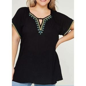 Embroidered top plus size